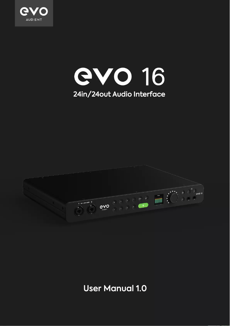 Page n°1 - Manuel utilisateur EVO 16