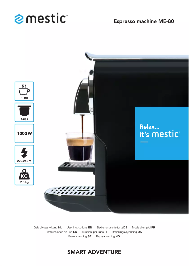 Page n°1 - Manuel utilisateur Mestic ME-80