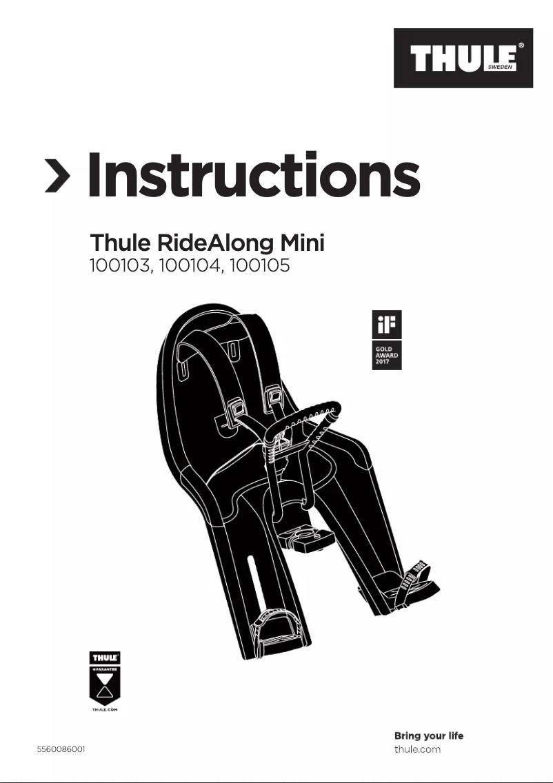 Page 1 de la notice Manuel utilisateur Thule RideAlong Mini