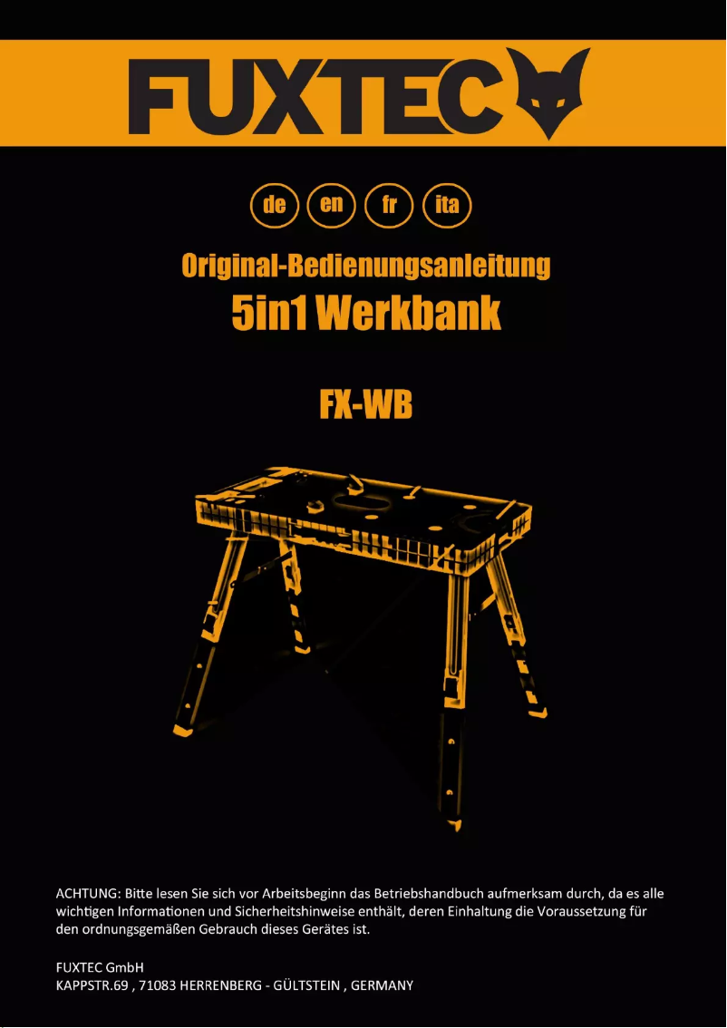 Page 1 de la notice Manuel utilisateur Fuxtec FX-WB