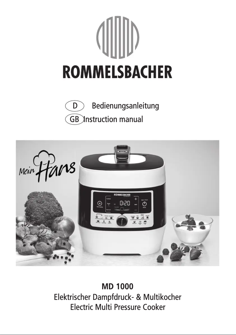 Página 1 del manual Manual de usuario Rommelsbacher MD 1000