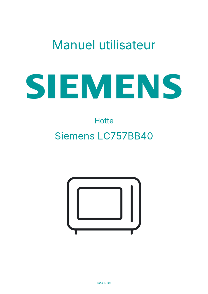 Page n°1 - Manuel utilisateur Siemens LC757BB40