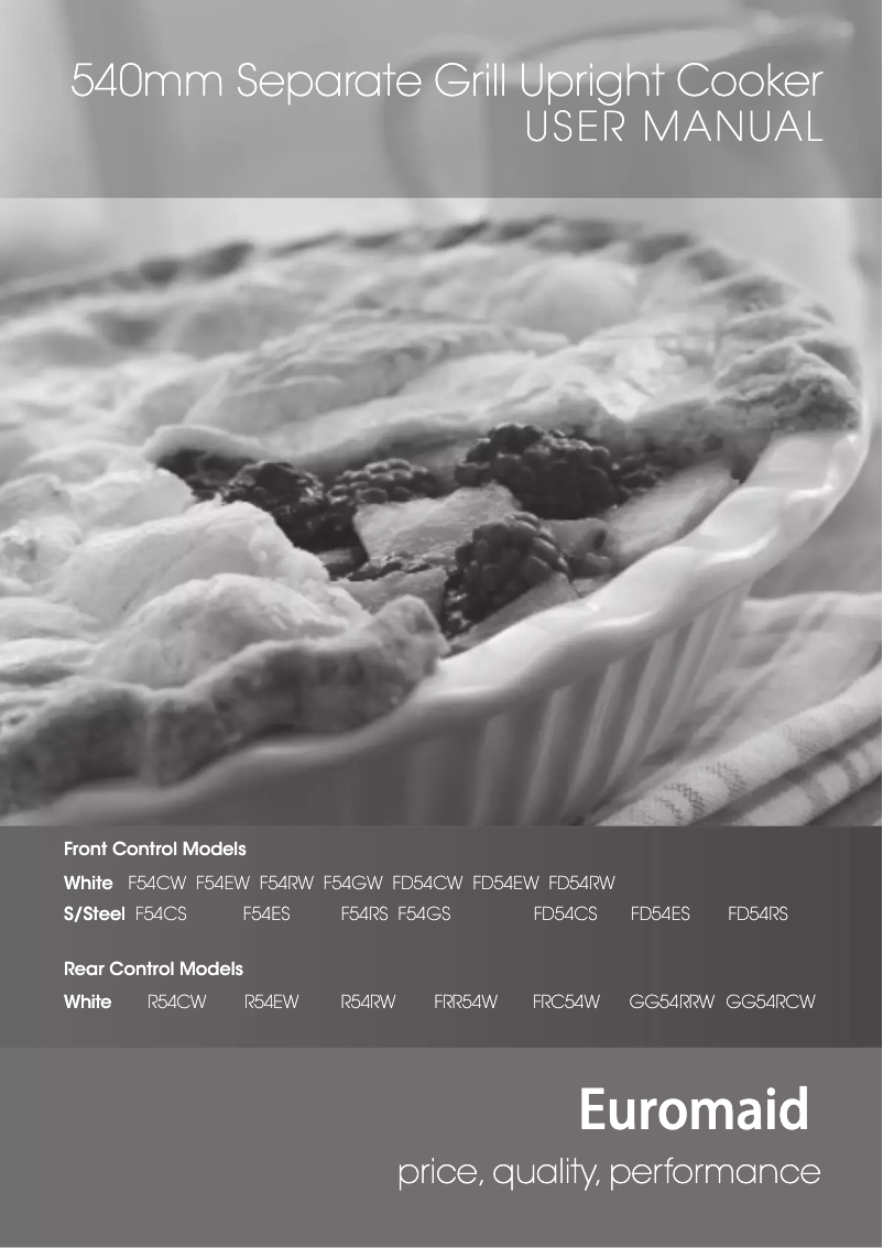 Página 1 del manual Manual de usuario Euromaid FRR54W