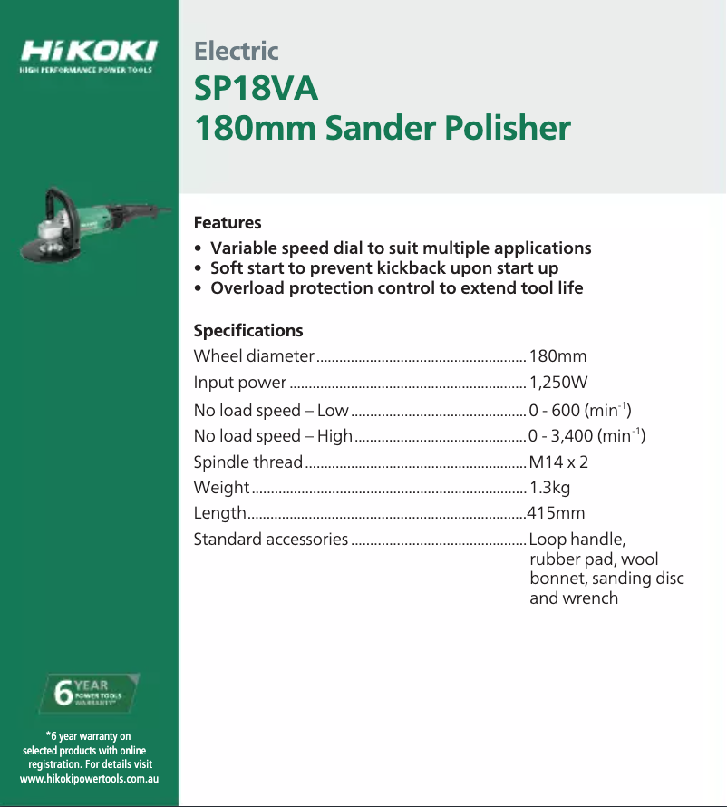 Image de la première page du manuel de l'appareil SP 18VA