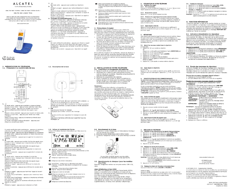 Page 1 de la notice Manuel utilisateur Alcatel Delta 180 Voice trio
