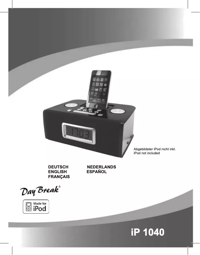 Page 1 de la notice Manuel utilisateur Soundmaster IP1040