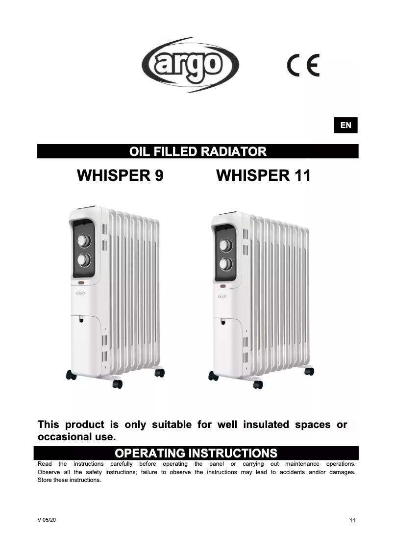 Image de la première page du manuel de l'appareil Whisper 9