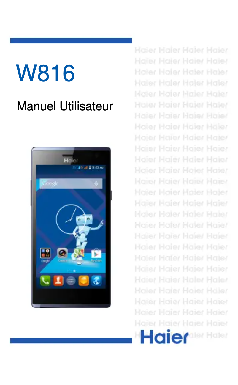 Page n°1 - Manuel utilisateur Haier W816