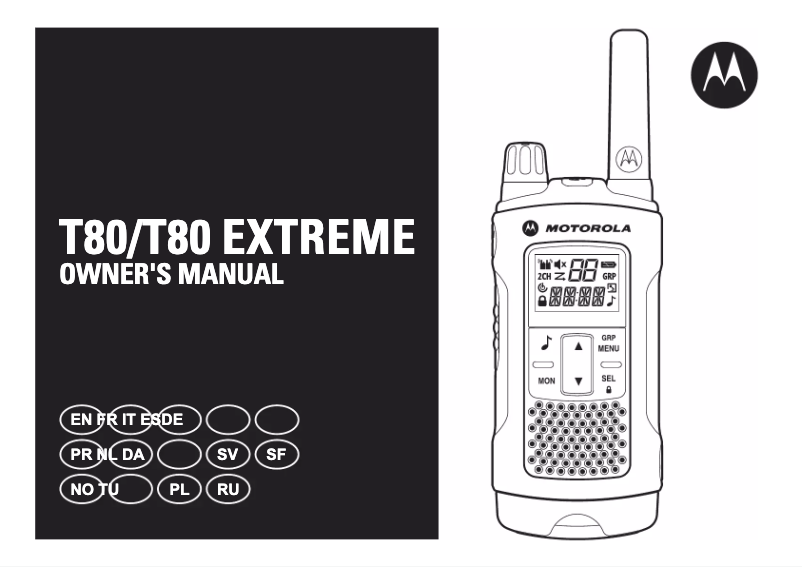 Image de la première page du manuel de l'appareil T80 Walkie Talkie Twin Pack