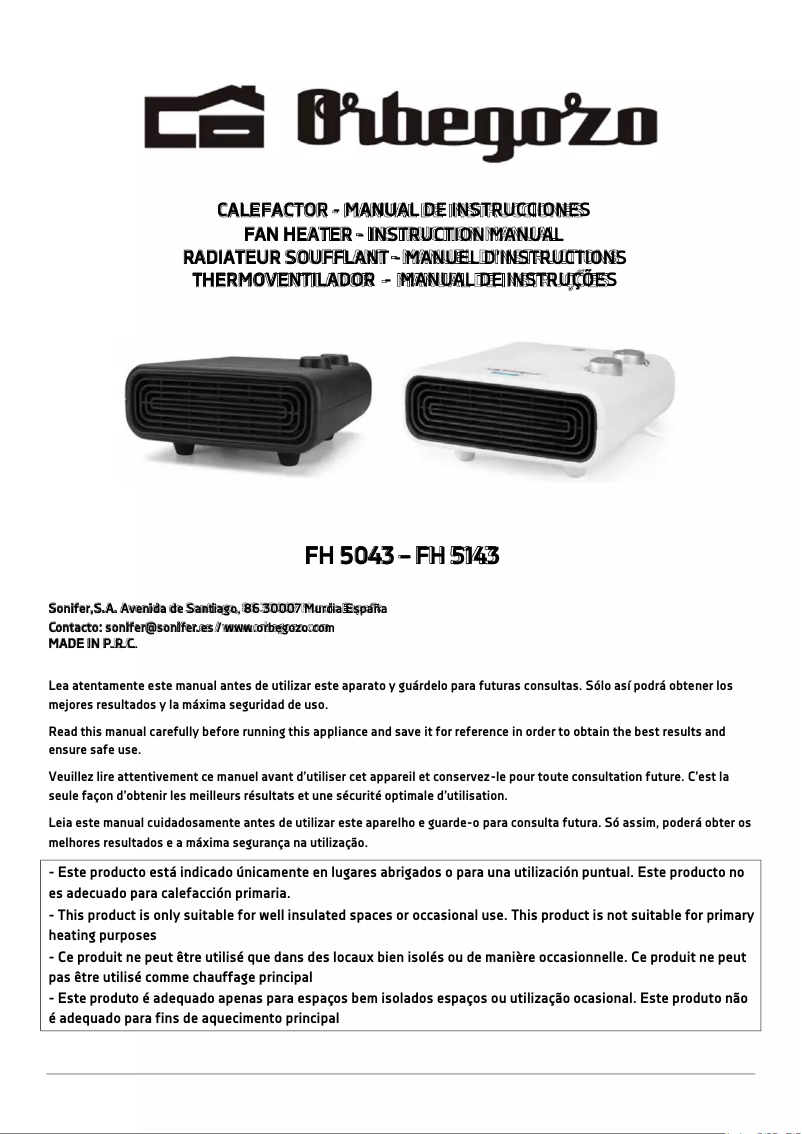 Image de la première page du manuel de l'appareil FH 5143