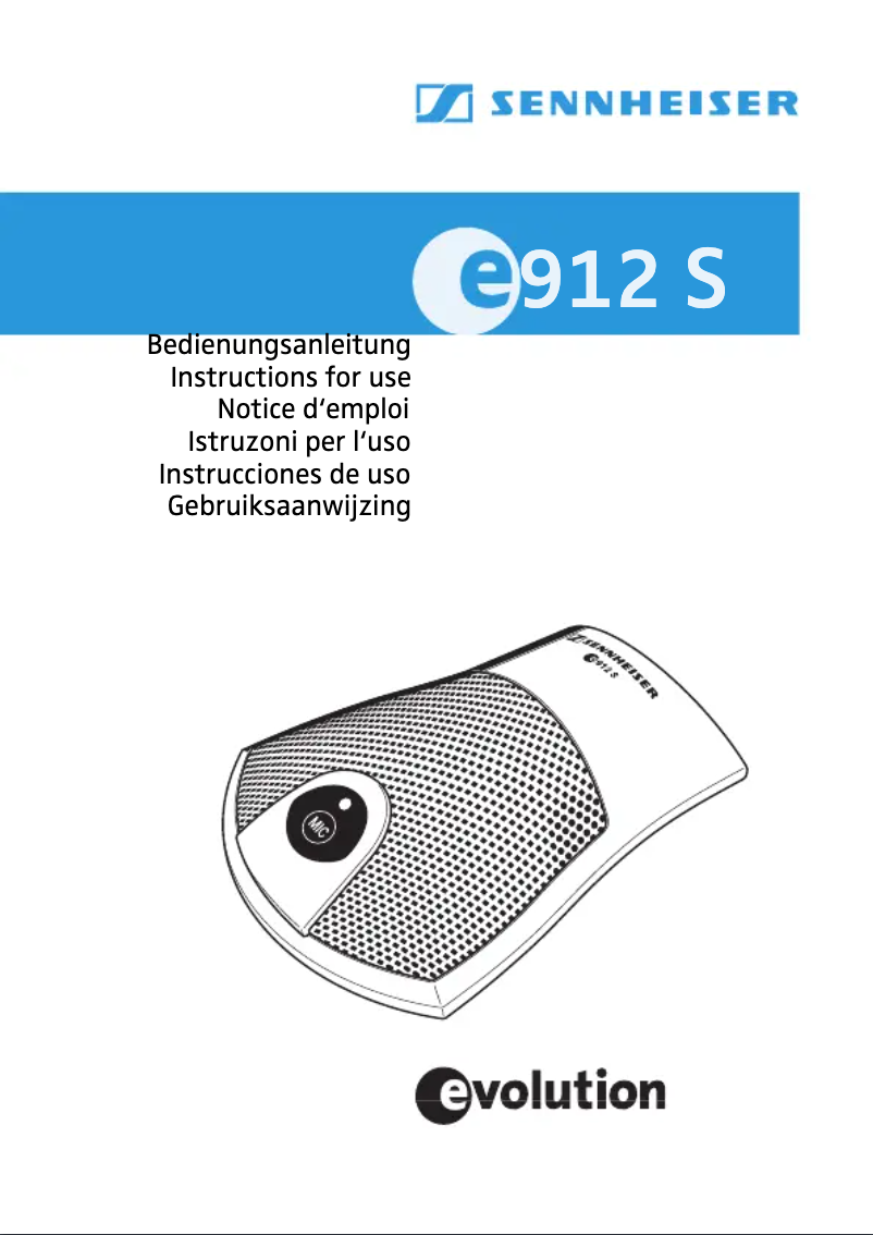 Page n°1 - Manuel utilisateur Sennheiser E912 S