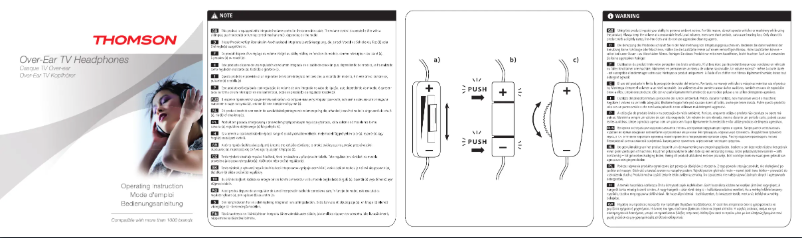 Page 1 de la notice Manuel utilisateur Hama HED3112BK