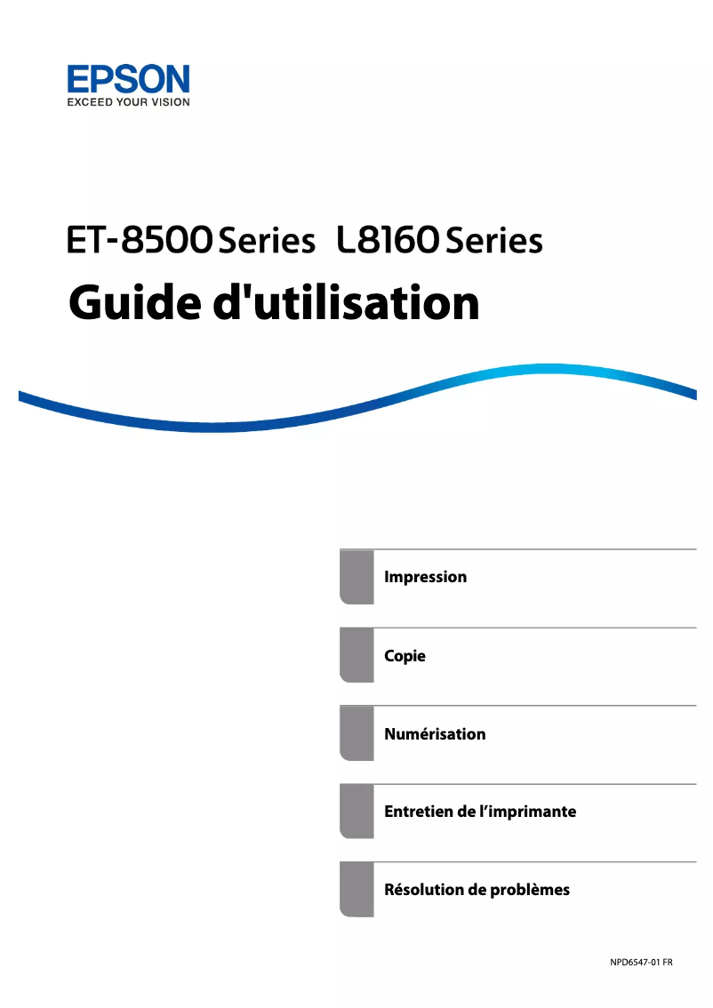 Page 1 de la notice Manuel utilisateur Epson EcoTank ET-8500