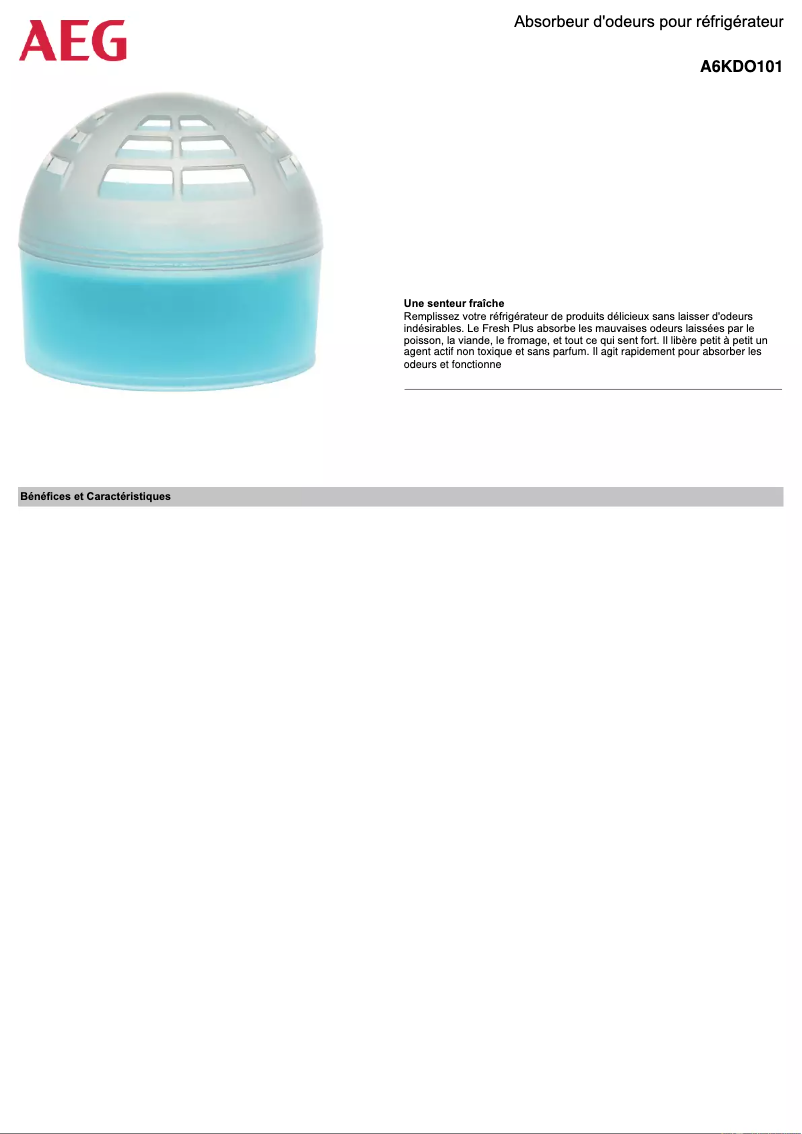 Image de la première page du manuel de l'appareil A6KDO101