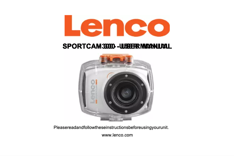 Page 1 of the manual User Manual Lenco Sportcam-300