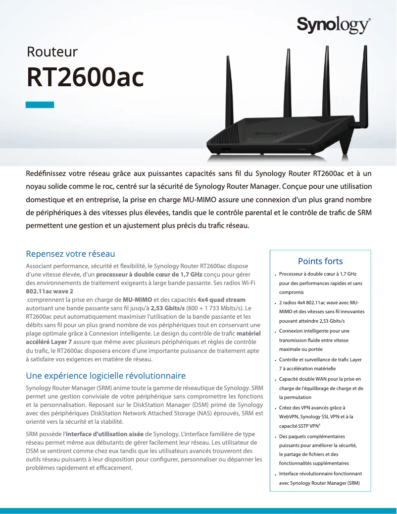 Image de la première page du manuel de l'appareil RT2600ac