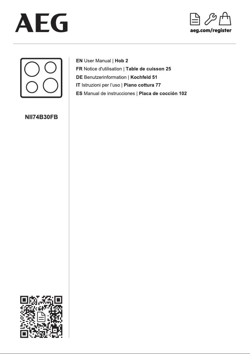 Página 1 del manual Manual de usuario AEG NII74B30FB