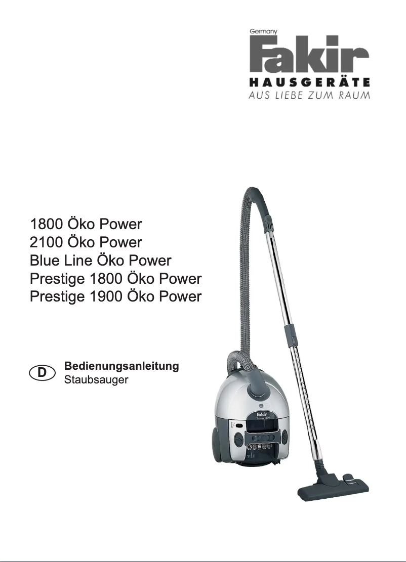 Image de la première page du manuel de l'appareil Prestige 1800 Oko Power