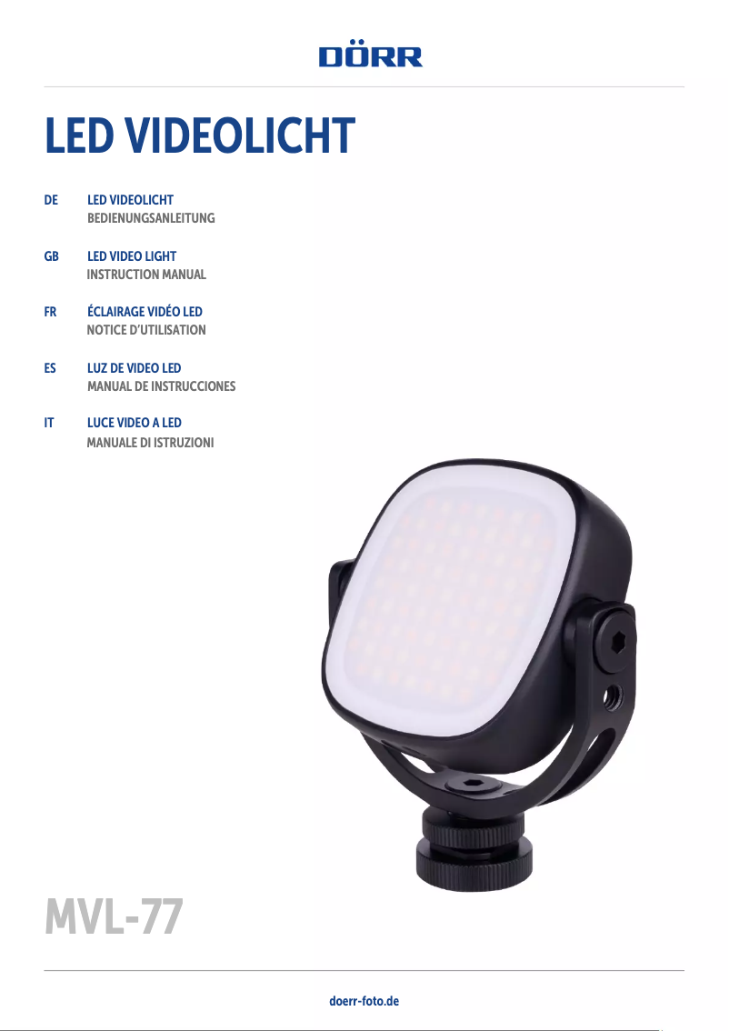Page n°1 - Manuel utilisateur Dörr MVL-77