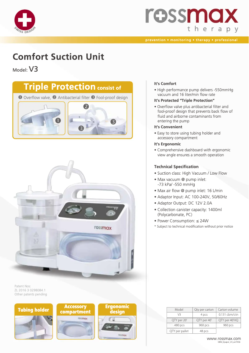 Page n°1 - Brochure Rossmax V3