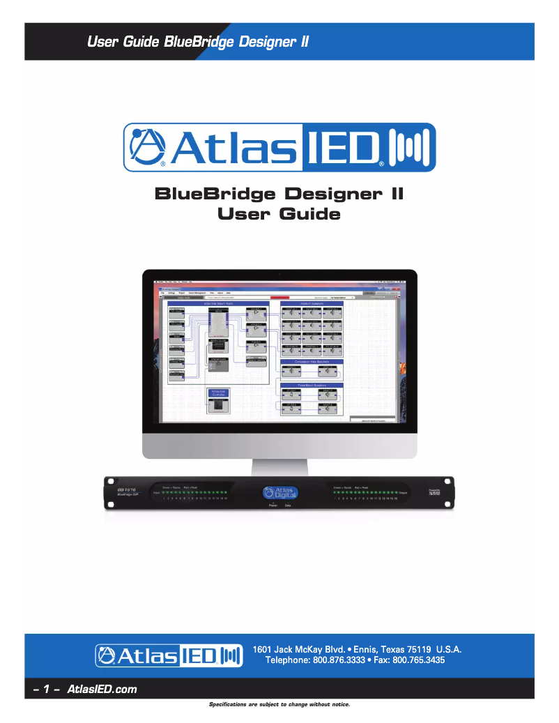 Image de la première page du manuel de l'appareil BlueBridge Designer II