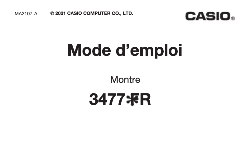 Image de la première page du manuel de l'appareil F-105W-1A