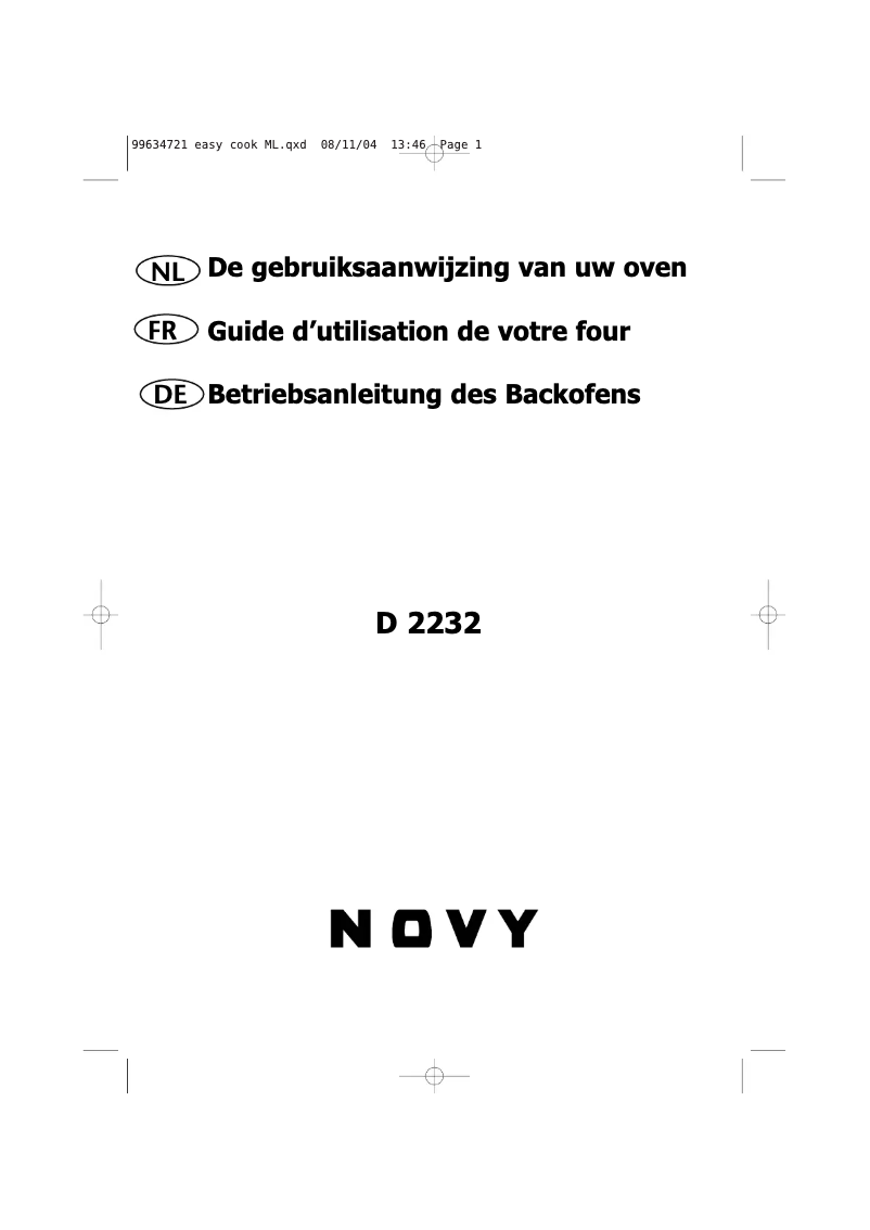 Page 1 de la notice Manuel utilisateur Novy D 2232