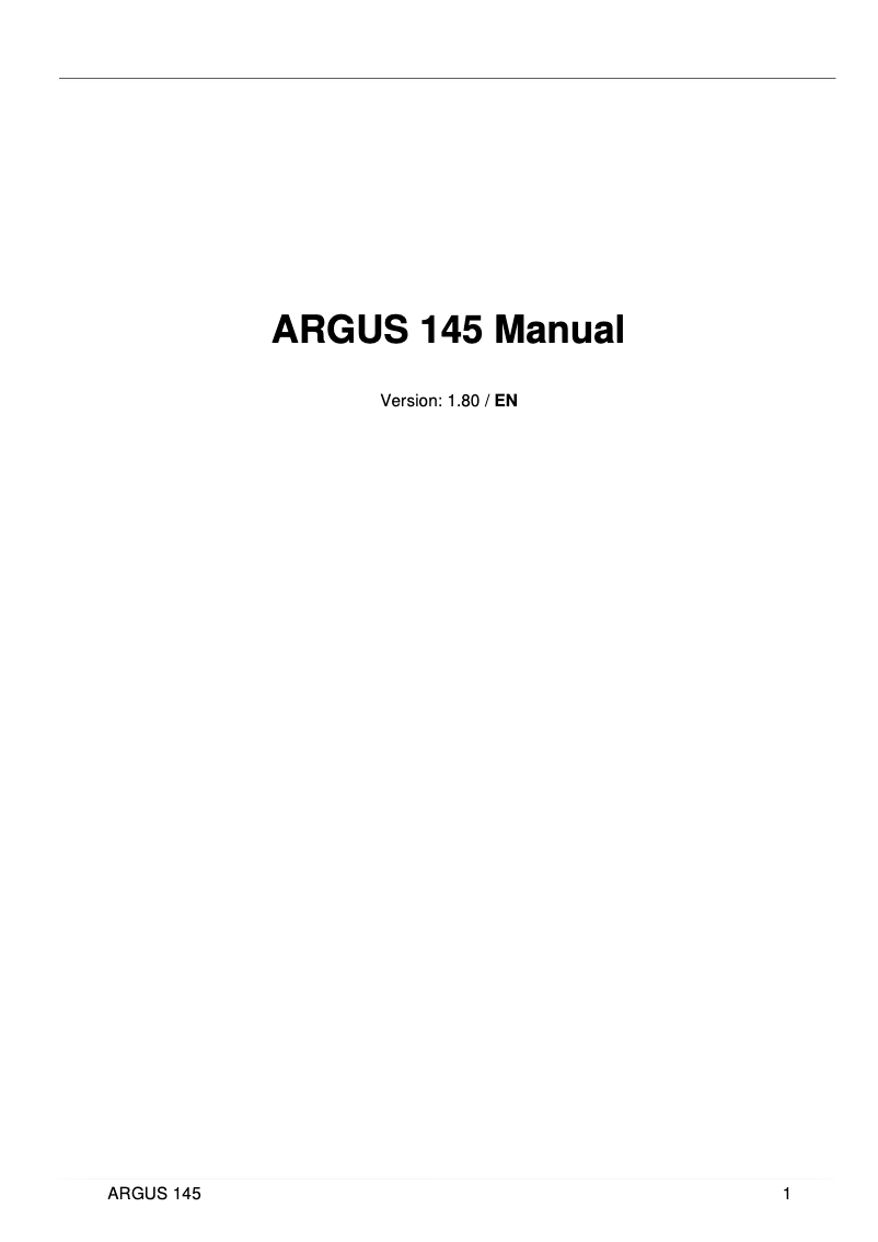 Page n°1 - Manuel utilisateur Argus 145