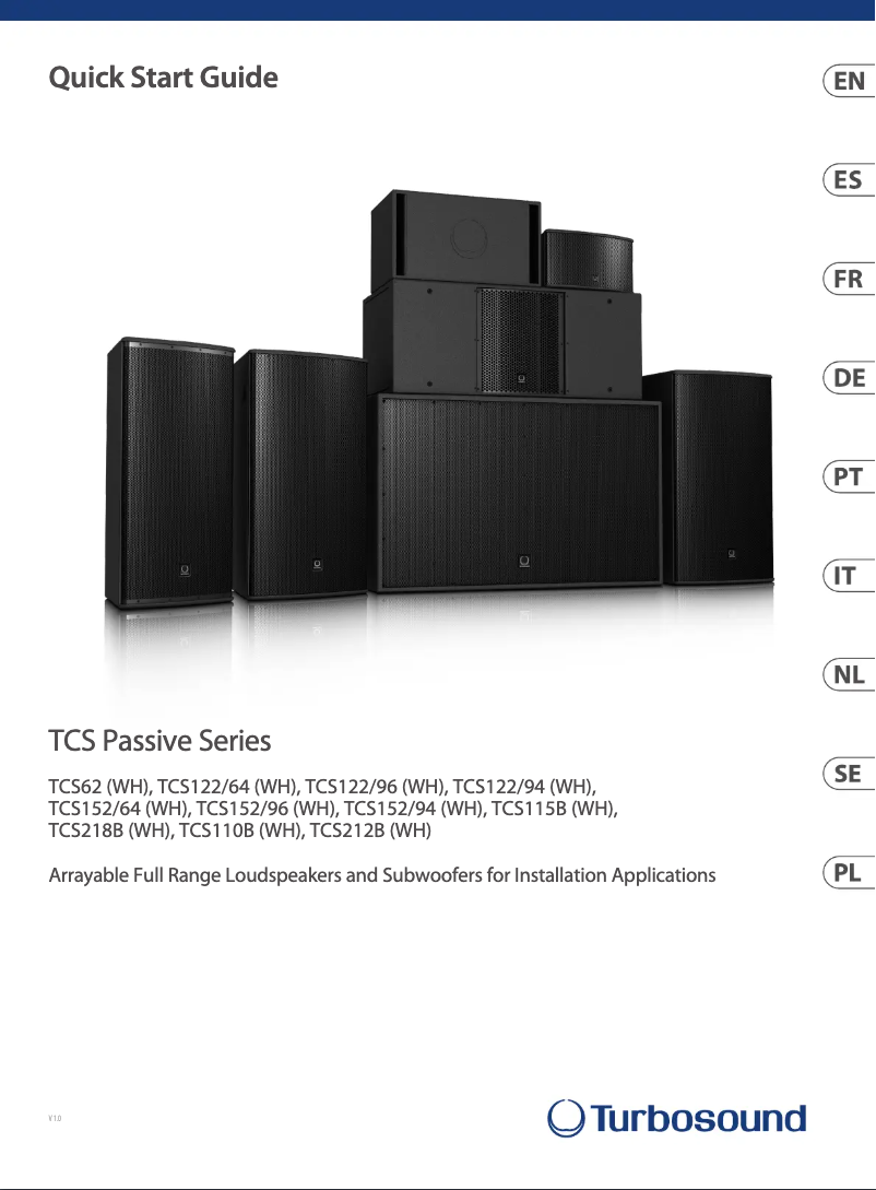 Página 1 del manual Guía de inicio rápido Turbosound TCS122/94