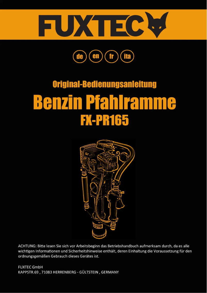 Image de la première page du manuel de l'appareil FX-PR165