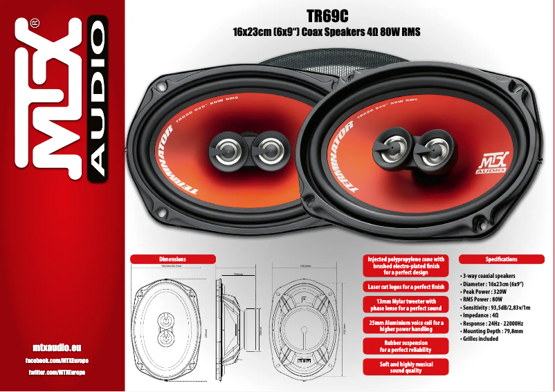 Page n°1 - Manuel utilisateur MTX Audio TR69C
