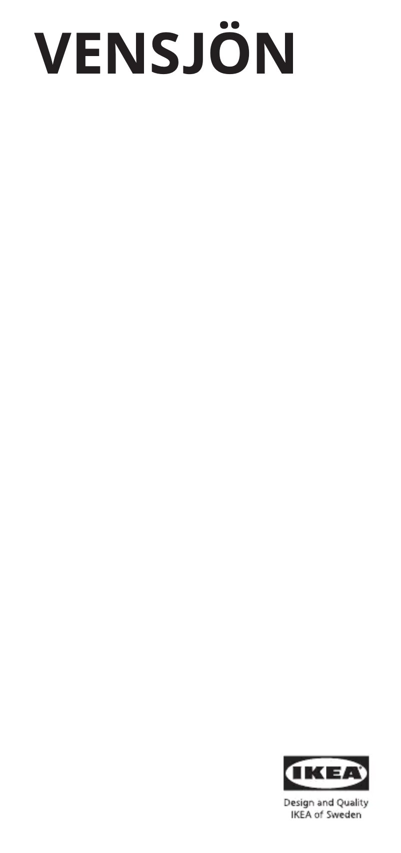 Image de la première page du manuel de l'appareil VENSJÖN 704.746.94
