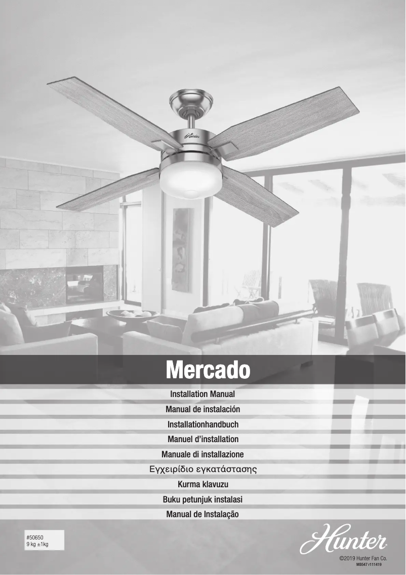 Page 1 de la notice Manuel utilisateur Hunter Mercado