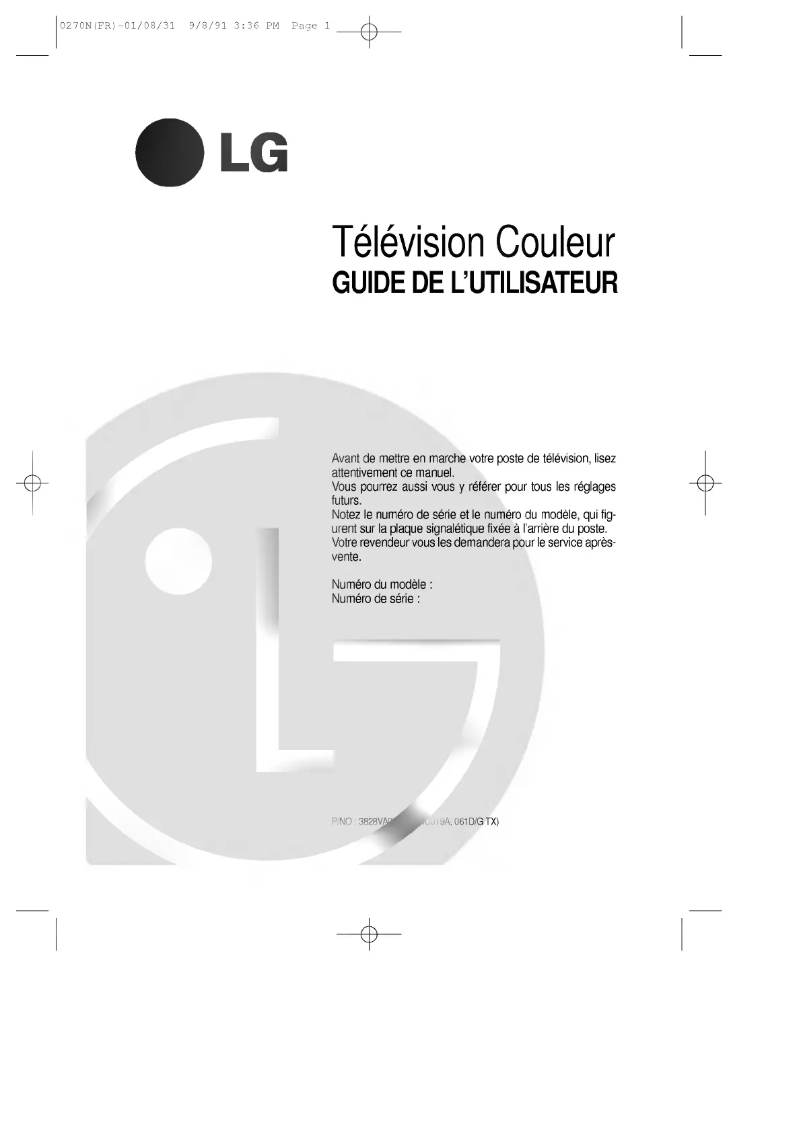 Page n°1 - Manuel utilisateur LG CF-21S11KEX