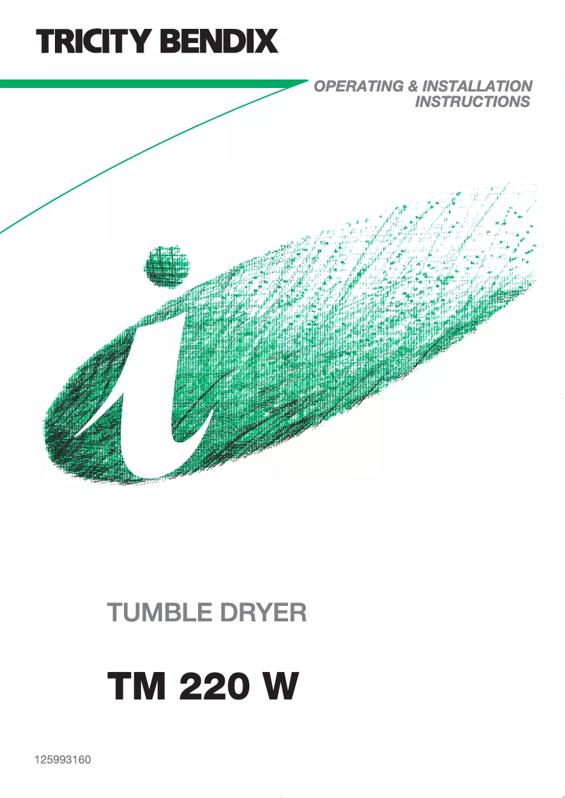 Page n°1 - Manuel utilisateur Tricity Bendix TM 220 W