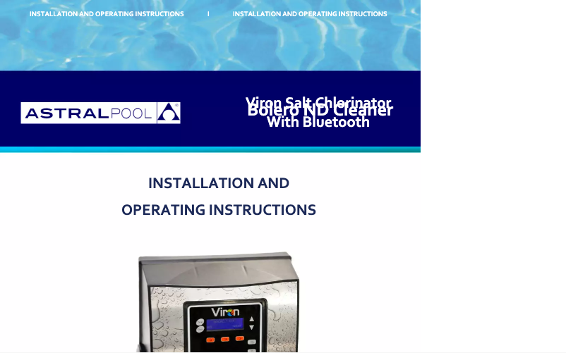 Image de la première page du manuel de l'appareil Viron V18