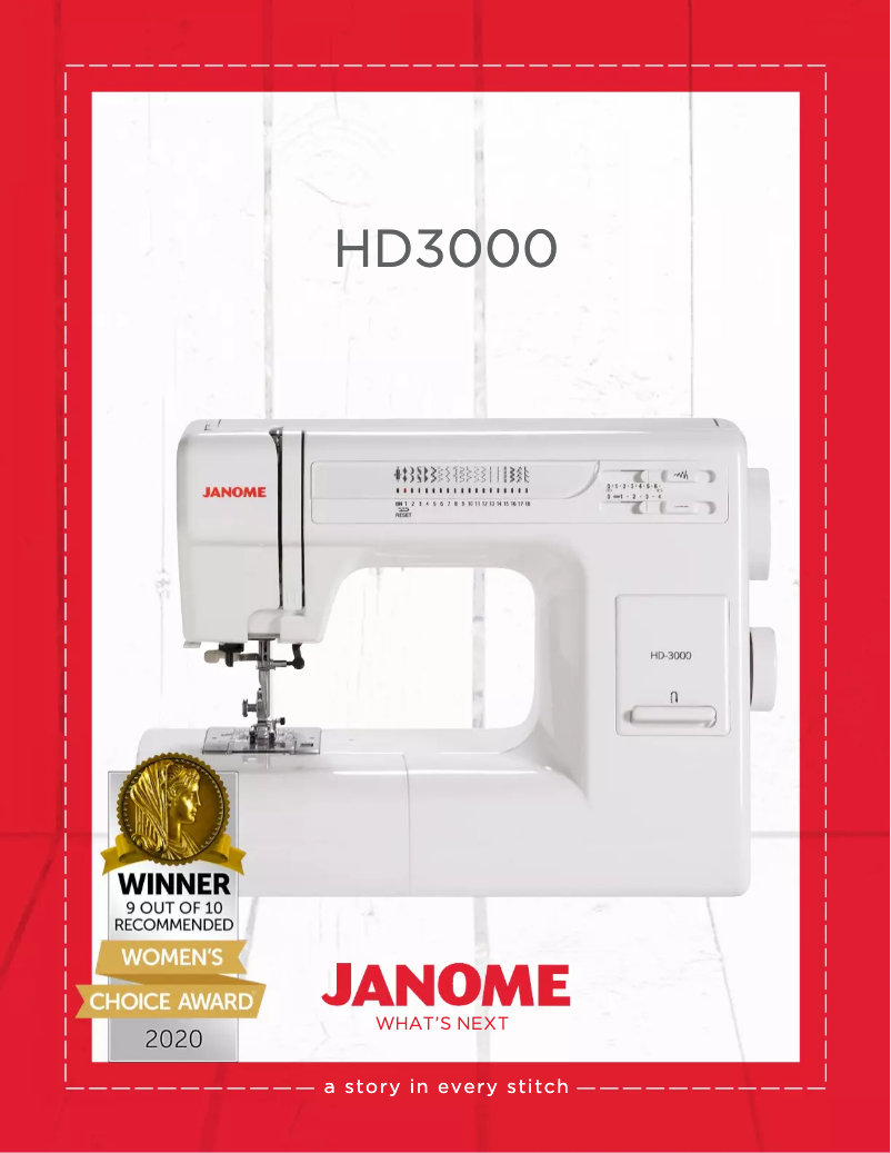 Page 1 de la notice Brochure Janome HD3000