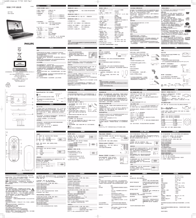 Página 1 del manual Manual de usuario Philips PET825
