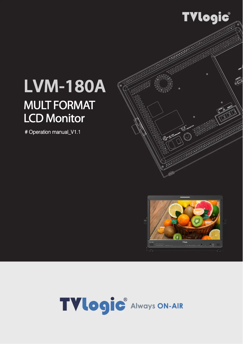 Page n°1 - Manuel utilisateur TVLogic LVM-181S