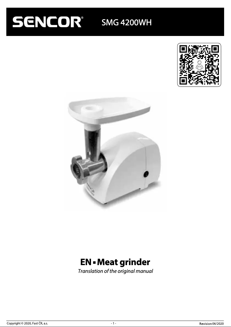 Page n°1 - Manuel utilisateur Sencor SMG 4200WH