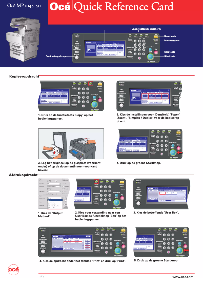 Page n°1 - Manuel utilisateur Océ MP1045