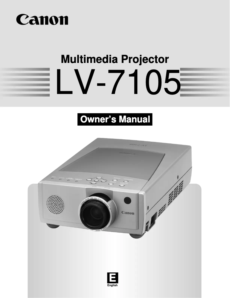 Image de la première page du manuel de l'appareil LV-7105