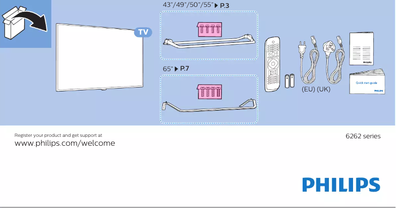 First page image of the manual for 6000 series 65PUT6262