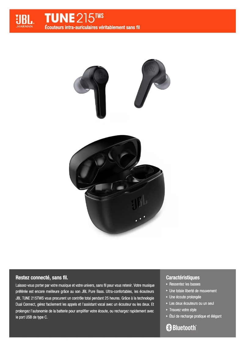 Image de la première page du manuel de l'appareil TUNE 215TWS