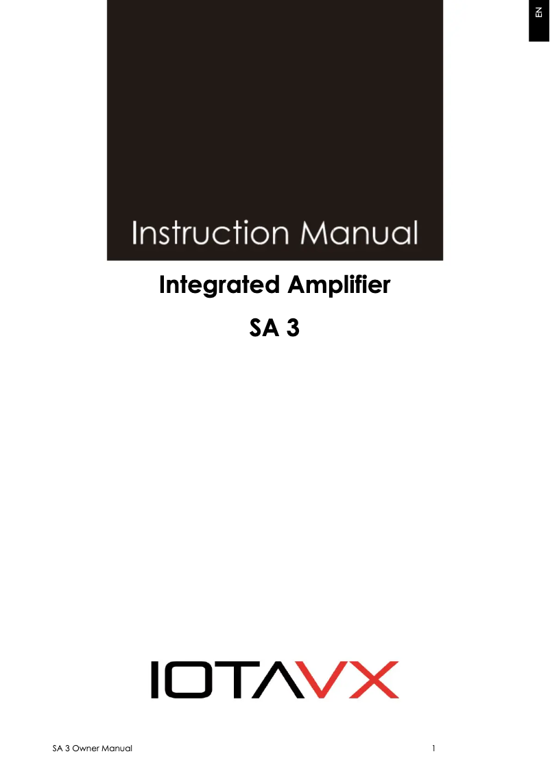 Page n°1 - Manuel utilisateur IOTAVX SA3