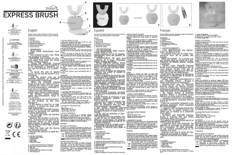 Page n°1 - Manuel utilisateur Starlyf Express Brush