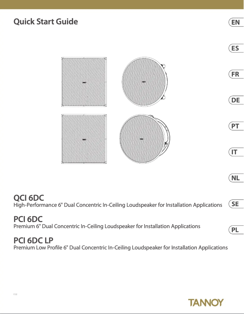 Page 1 de la notice Manuel utilisateur Tannoy PCI 6DC LP
