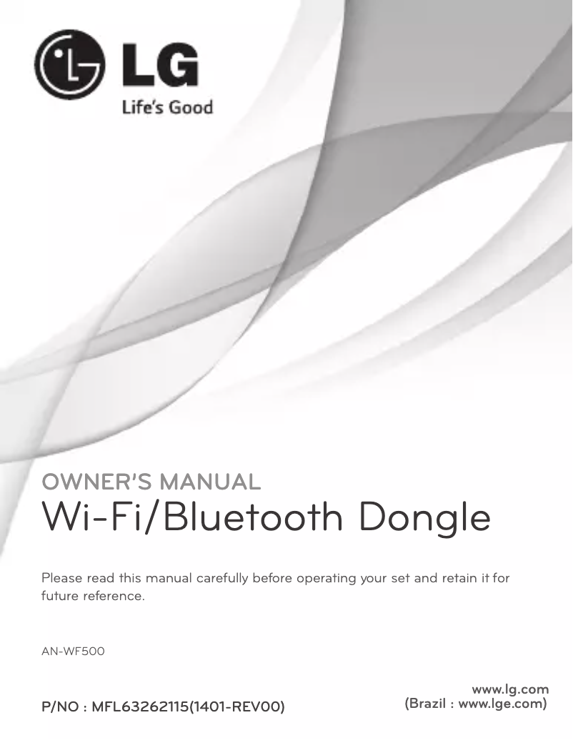 Page n°1 - Manuel utilisateur LG AN-WF500