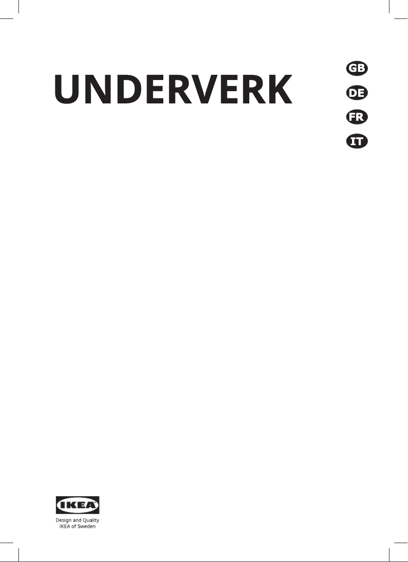 Image de la première page du manuel de l'appareil UNDERVERK 203.922.95