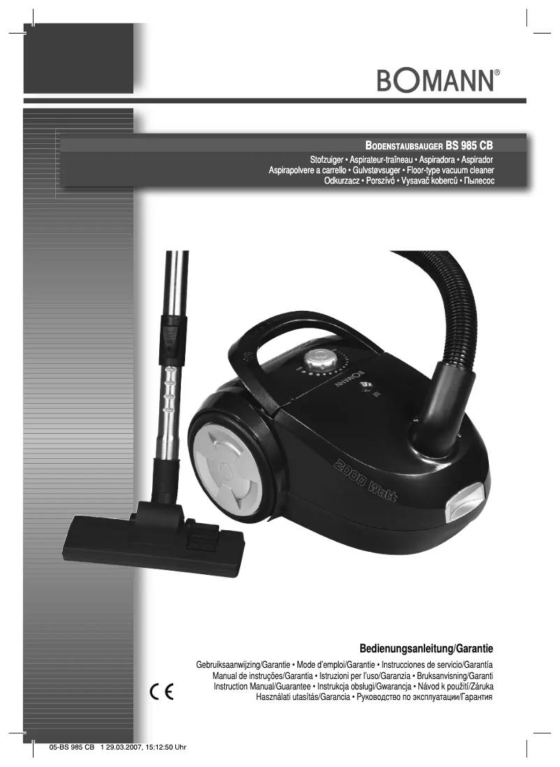 Image de la première page du manuel de l'appareil BS 985 CB